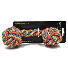 Load image into Gallery viewer, SCREAM ROPE FIST DUMBELL DOG TOY
