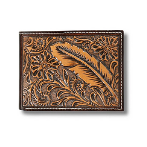 ARIAT BIFOLD WALLET FEATHER EMBOSSED