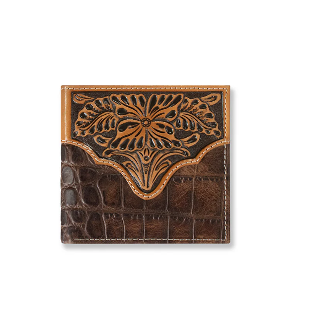 ARIAT BIFOLD WALLET LARGE CROCO FLORAL EMBOSSED