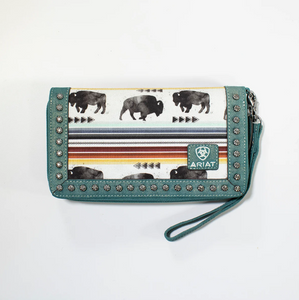 ARIAT CLUTCH WALLET - BUFFALO PRINT