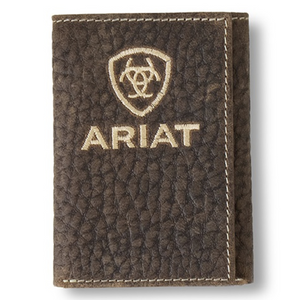 ARIAT TRIFOLD WALLET BULLHIDE ARIAT EMBROIDERED