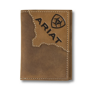 ARIAT TRIFOLD WALLET TWO TONE LEATHER