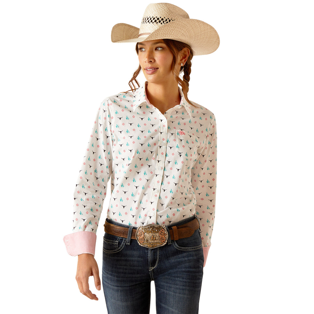 ARIAT WOMENS WRINKLE RESISTANT KIRBY LONG SLEEVE SHIRT