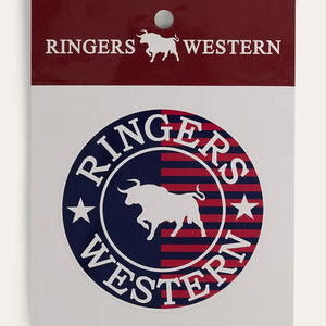 RINGERS WESTERN SIGNATURE BULL FLAG STICKER