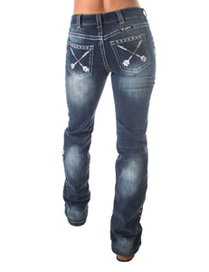 COWGIRL TUFF WOMENS SILVER ARROWS JEANS