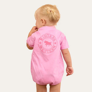 RINGERS WESTERN BABIES SHORT SLEEVE WORK SHIRT ROMPER