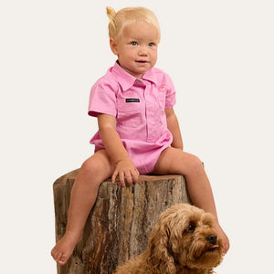 RINGERS WESTERN BABIES SHORT SLEEVE WORK SHIRT ROMPER