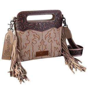 WRANGLER EMBROIDERED FRINGE CROSSBODY BAG