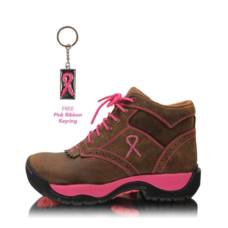 TWISTED X PINK RIBBON ALL AROUND LACE UP