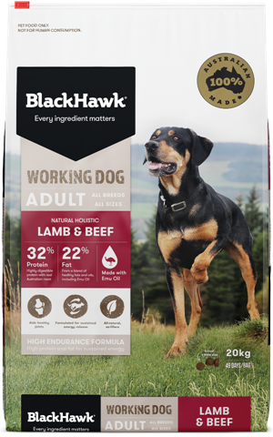 BLACK HAWK WORKING DOG LAMB & BEEF