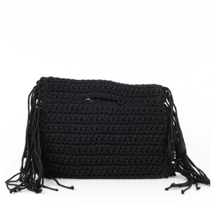 HITCHLEY & HARROW BLACK TASSEL CLUTCH