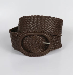 HITCHLEY & HARROW PLAITED BELT WITH OVAL BUCKLE