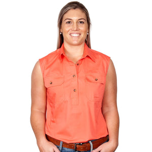 JUST COUNTRY WOMENS KERRY SLEEVELESS 1/2 BUTTON