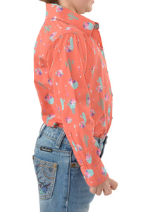 PURE WESTERN GIRLS PRISCILLA PRINT LONG SLEEVE SHIRT