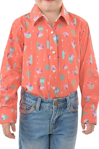 PURE WESTERN GIRLS PRISCILLA PRINT LONG SLEEVE SHIRT